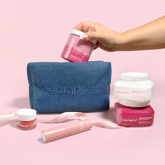 Strawberry Creme Denim Pouch